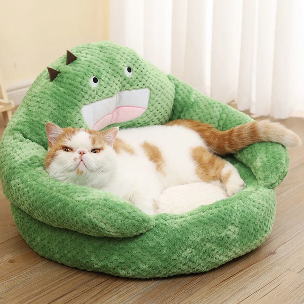 Green Cactus Warm Keeping Triangular Nest Autumn and Winter Full Closed Flower Round Cat Dog Bed