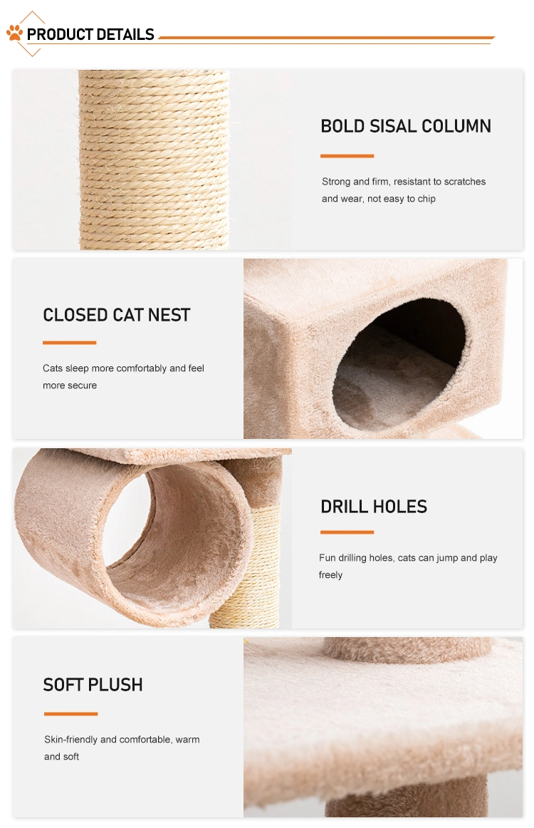 Amzaon Best Seller Climber Tower Sisal Material Pet-Friendly Cat Tree Tower Indoor