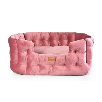 Cama de cachorro de veludo tufado confortável durável durável interior de luxo almofada removível sofá-cama para cachorro