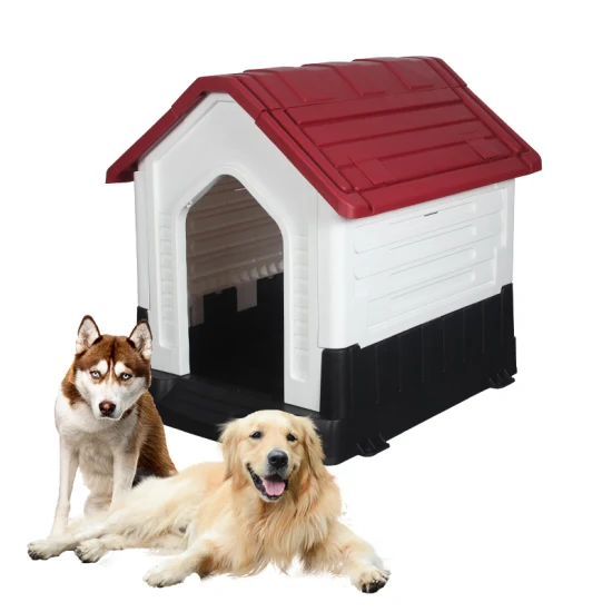 Canis para animais de estimação internos e externos à prova de chuva, grandes casinhas de plástico para ambientes externos com janela